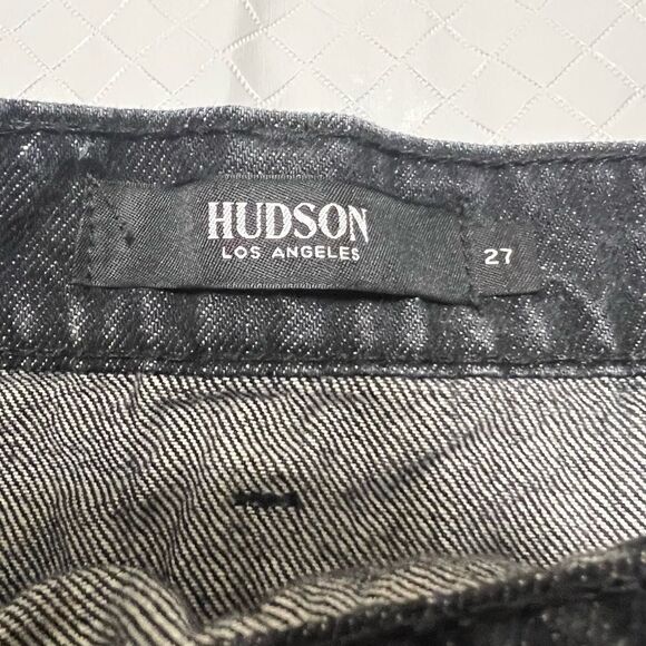 Hudson Jeans Lulu Double Denim Skirt Raw Hem Cotton Coastal Cowgirl Size 27 - Picture 4 of 15